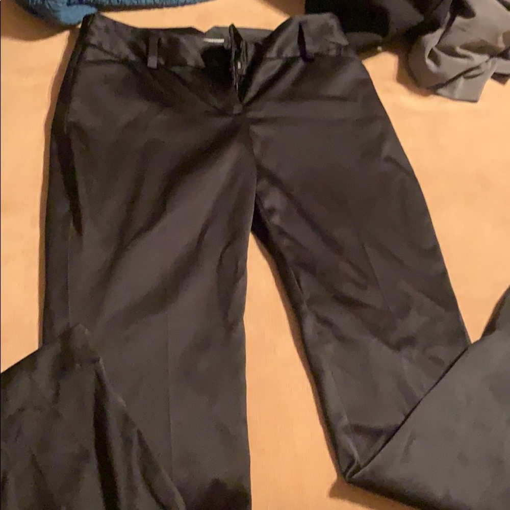 Black satin pants